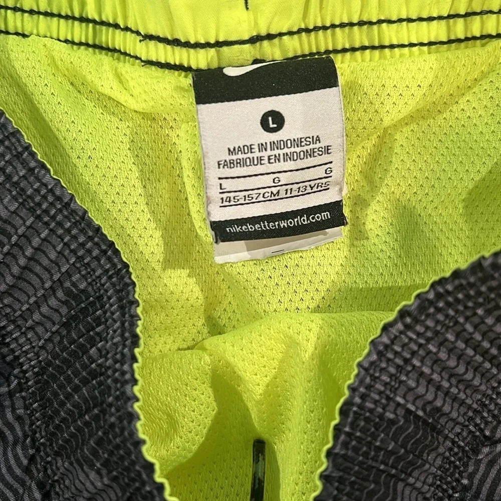 Nike Black and Neon Yellow Camo Shorts